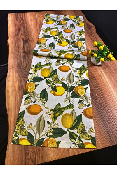 Biz Class Lemon Patterned Digital Printed Runner, Lemon Runner/ Runner-Tablecloth