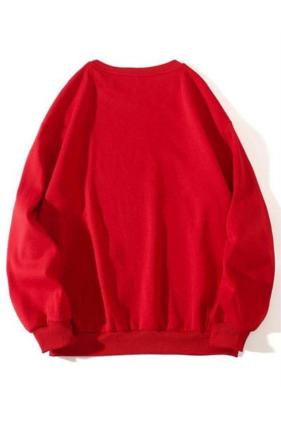 AFROGİYİM Női Oversize Paris nyomott pulóver