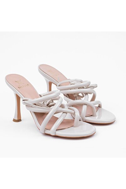 Nervia Berry| Women's Lace-Up Heeled Beige Sandals