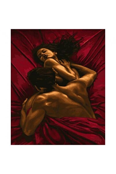 Genel Markalar Canvas Kırmızı Aşk Sayılarla Boyama Seti Kasnaklı 40 X 50 Cm