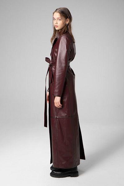 Dericlub Wm030 Genuine Leather Women's Long Trench Coat