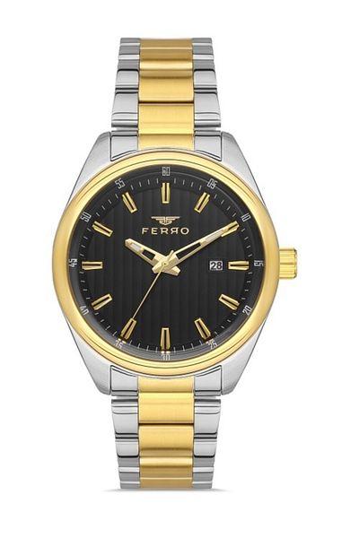 FERRO Yellow And Silver Steel Cord Men's Wristwatch F11240a-d2 F11240a-d2