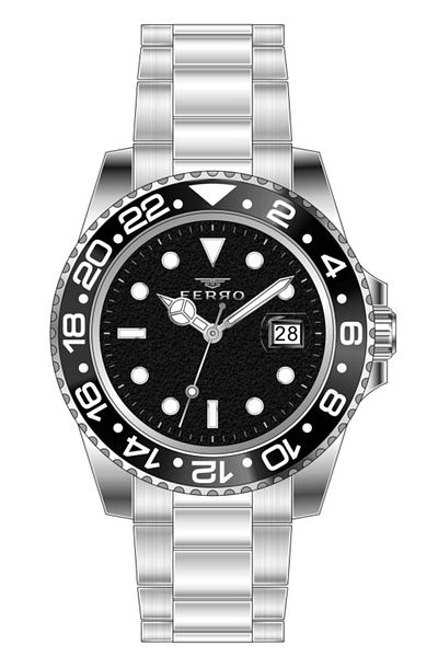 FERRO Silver Steel Cord Men's Wristwatch F11253a-a9 F11253a-a9