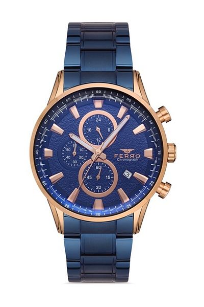 FERRO Navy Blue Steel Cord Men's Wristwatch Fm31225A-T