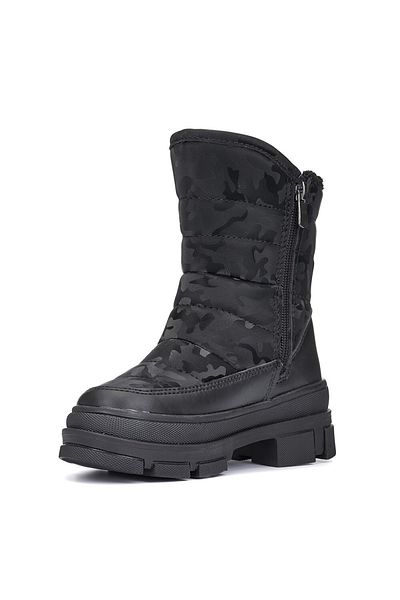 Twingo 820 Model Girl's Black Snow Boots - Thermo Sole with Slip Sole and Fur Inside