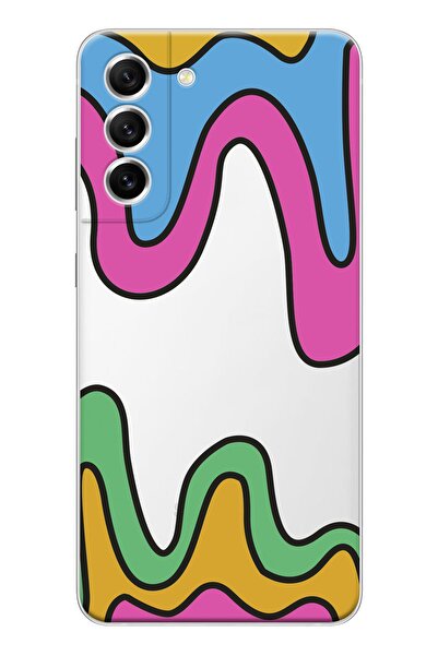 shoptocase Galaxy S22 Uyumlu Şeffaf Renkli Tasarım Telefon Kılıfı