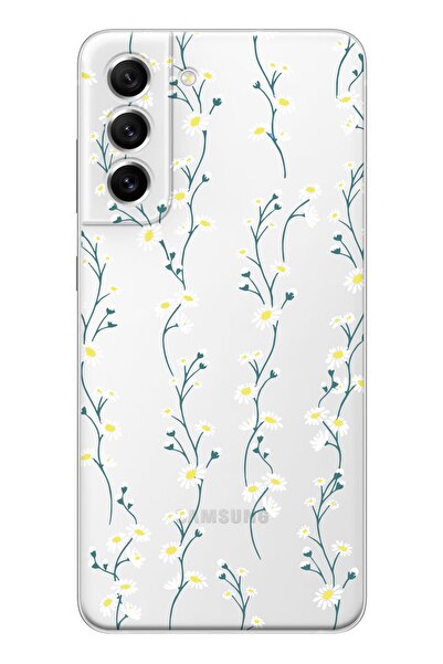 shoptocase Galaxy S21fe Uyumlu Şeffaf Papatya Sarmaşığı Telefon Kılıfı