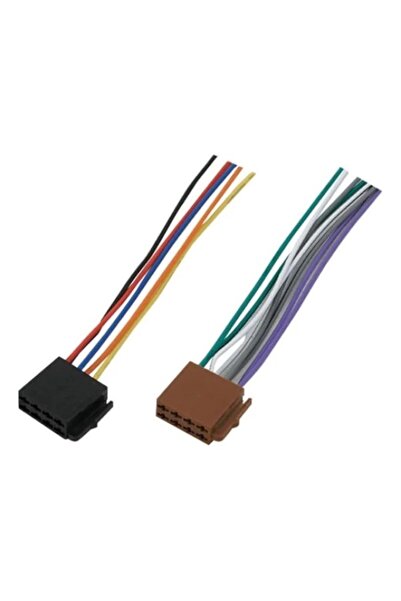 Genel Markalar Iso Soket Erkek 15 Cm Kablolu Güç Ve Hoparlör Soketi Oto Teyp Değiştirme Soketi 2'li