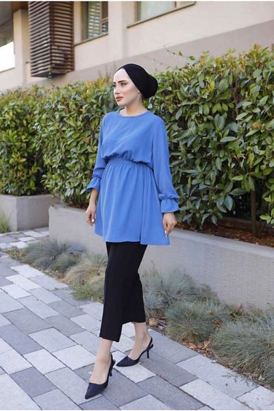modasindoma Women's Waist Gather Detailed Ayrobin Tunic