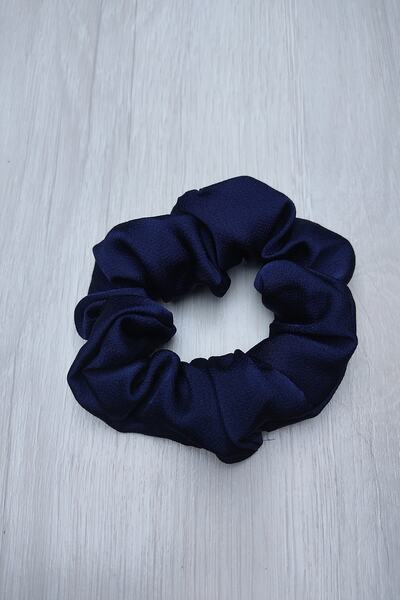 ALTUNLAR SHOP Lacivert Renk Saten Lastikli Simit Saç Tokası