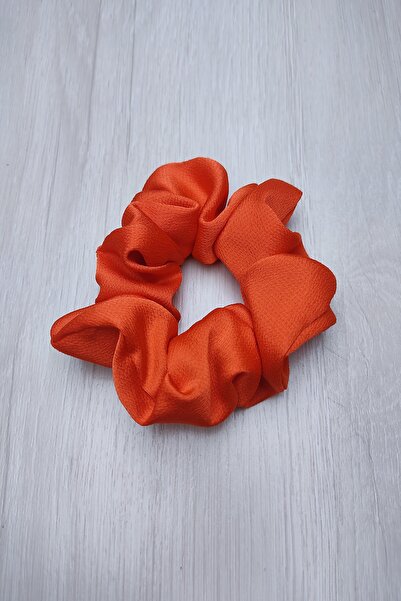 ALTUNLAR SHOP Turuncu Renk Saten Lastikli Simit Saç Tokası