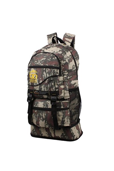 Bagacar Camouflage Bellows Mountaineer Backpack 65 Liter Capacity Camping Bag