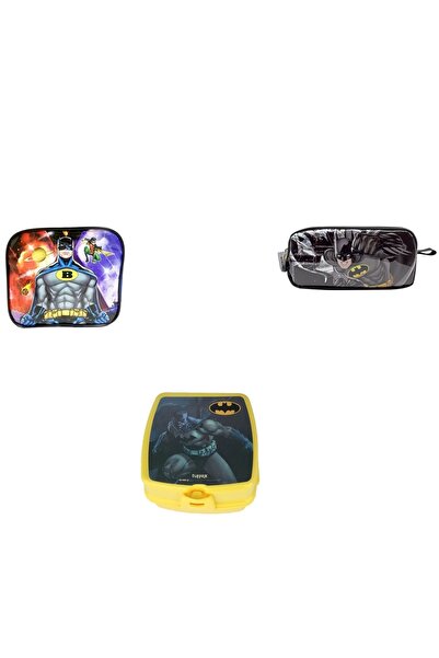 GENC DIJITAL BASKI Set Batman din 3 piese - Cutie de prânz - Recipient pentru...