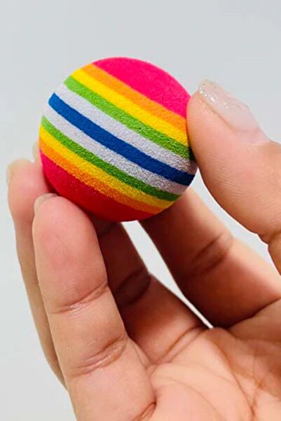 Buffer ®   3-Piece Rainbow Sponge Cat Dog Chewing Play Ball 4.2 cm