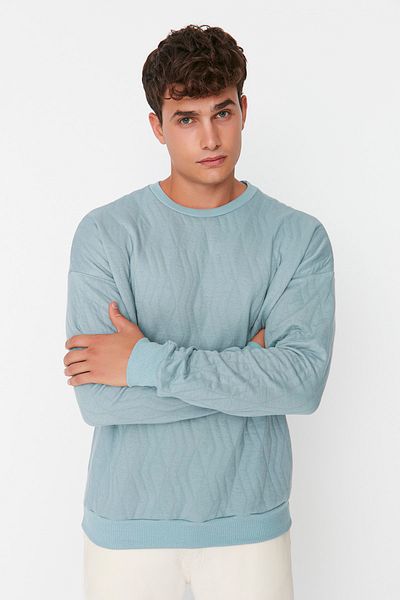 Trendyol Collection Modrá oversize/široký střih se strukturovaným výstřihem TMNAW23SW00144/modrá