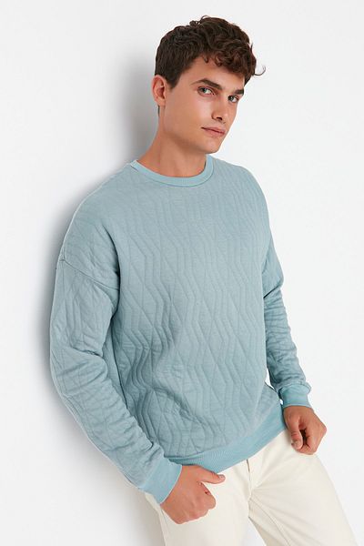 Trendyol Collection Modrá oversize/široký střih se strukturovaným výstřihem TMNAW23SW00144/modrá