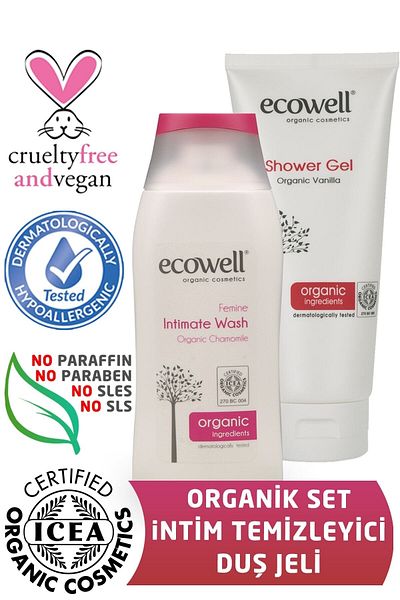 Ecowell 200 ML Organic Intim Cleansing Shower Gel - Pack of 4