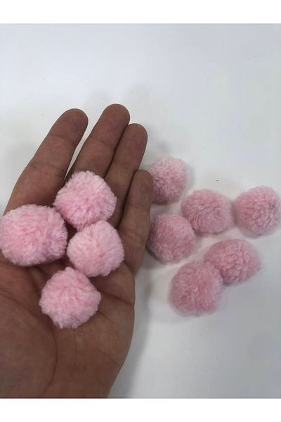 Hobigram Pink Orlon Pompom 10 Pieces – Pompom, Κομψό Σχέδιο, Γυναικείο Αξεσουάρ