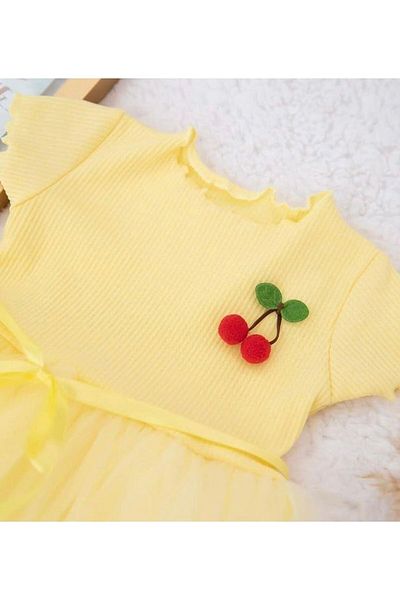 S1İ AJANS Rochie Fata Tutu galben Visiniu - Varsta 4 Ps10345