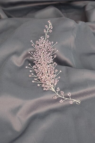 Hobigram Deren Crystal Beaded Bridal Crown Hair Accessory for Brides – Barrette, Metal Barrette, Shiny Design