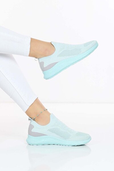 MORENİCA Зелений - Новий сезон жіночі кросівки без шнурків з трикотажу