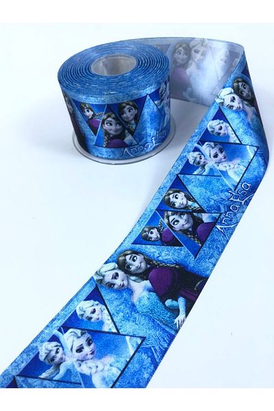 Hobigram Panglică din satin cu figurină Anna Elsa Lățime 6 Cm 1 Metru – Panglică, Design Elegant, Accesoriu pentru Femei