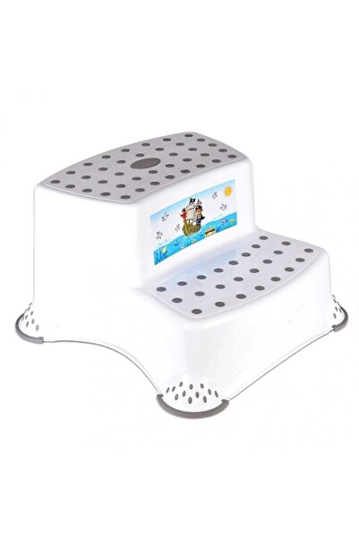 Anti-Slip Double Step Children's Stool and Toilet Seat Adapter