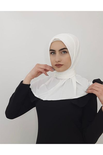 Ayselcehobi Women's White Snap Bonnet Hijab Scarf