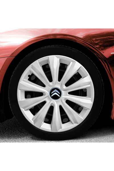 Genel Markalar Citroen C4 16 Inç Jant Kapağı Amblemli Gri 4'lü Set 143