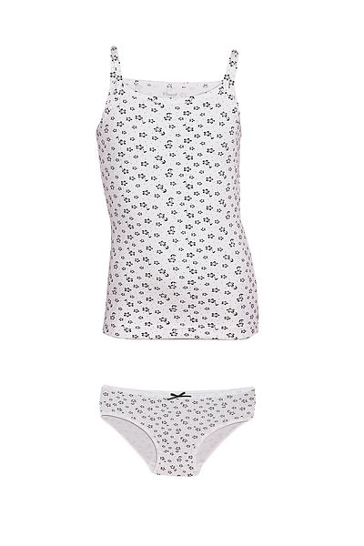Onurel 5-Piece Girl's Floral Pattern Lycra Undershirt Set