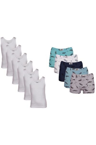 Onurel Set de lenjerie intima pentru baieti 6 tricouri 6 boxeri