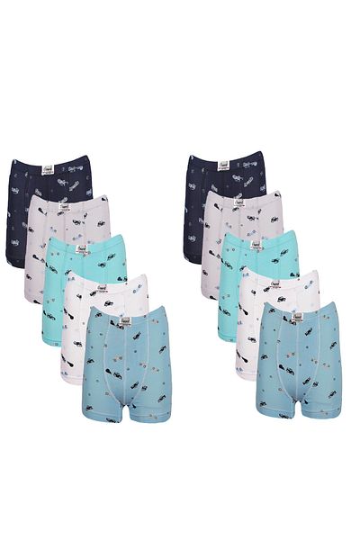 Onurel Boy's 10-Pack Lycra Patterned Boxer 133Ara10