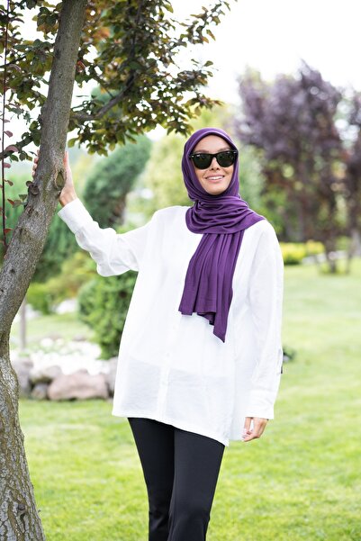 ELANS Combed Cotton Ready Practical Shawl Scarf Plum