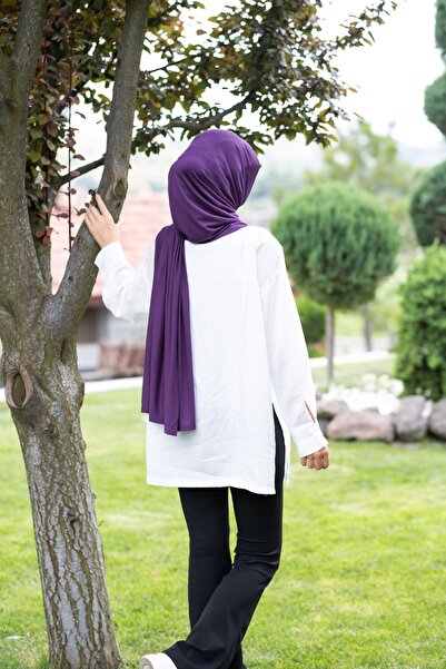 ELANS Combed Cotton Ready Practical Shawl Scarf Plum