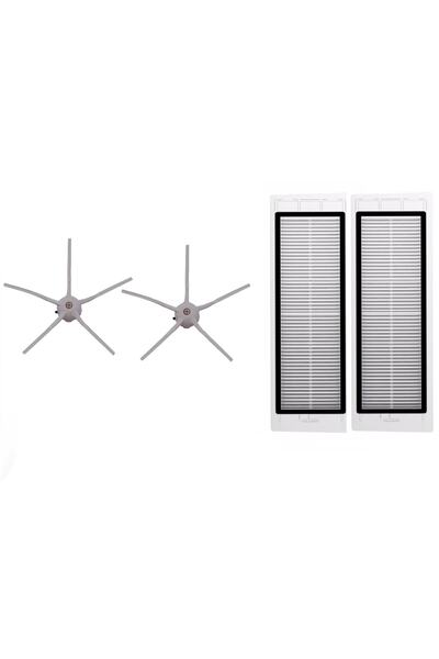 Robotcum Set de perie laterală albă și filtru Hepa pentru aspirator Roborock ...