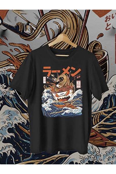 BM FASHION SHOP Γυναικεία και ανδρική μπλούζα με στάμπα Angry Noodle Oversized