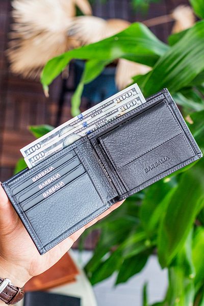 Garbalia Chapel Genuine Leather Classic Anthracite Men's Wallet with Coin Compartment