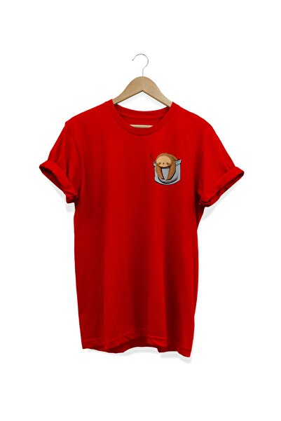 WİDİ Lenjivac Štampano Crveni T-shirt