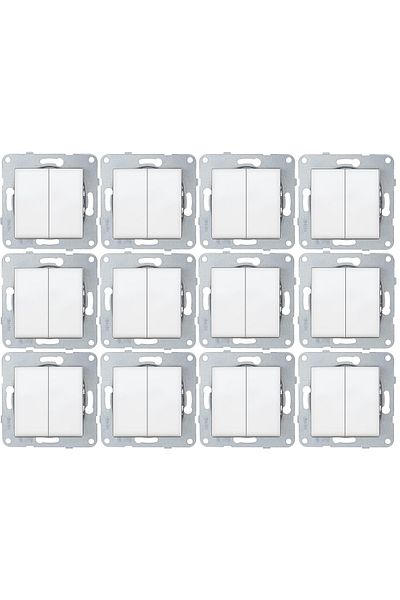 VİKO Karre - Meridian 12 Pieces Double Switch Commutator Frameless