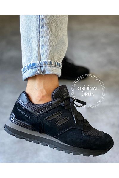 Hammer Jack Αθλητικά παπούτσια Unisex από πραγματικό δέρμα - Μαύρα & Καπνιστά