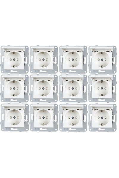 VİKO Meridian 12 Pieces Covered Grounded Socket Frameless
