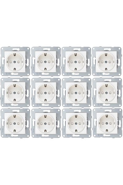 VİKO Karre - Meridian 12 Pieces Child Proof Grounded Socket - Frameless