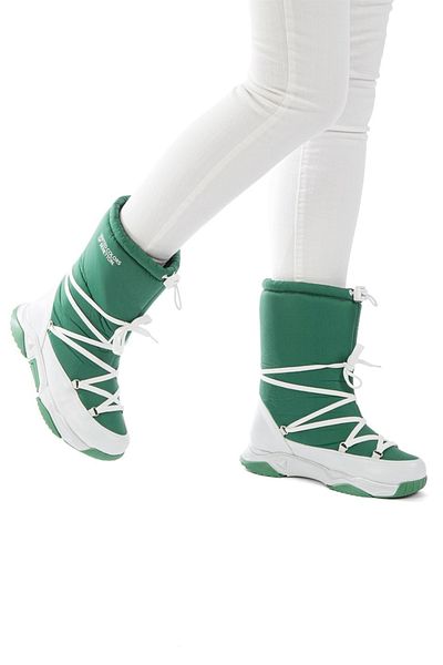 Benetton BN-30392 Γυναικείες Μπότες Πράσινο-Λευκό