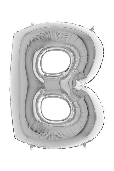Big Party Letter B Silver Foil Balloon 102 cm