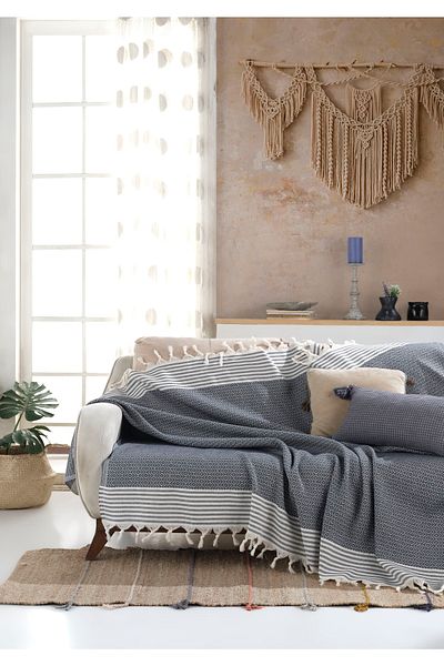 Lux Touch Κάλυμμα καθίσματος Bergama Indigo 2 τεμαχίων 180
