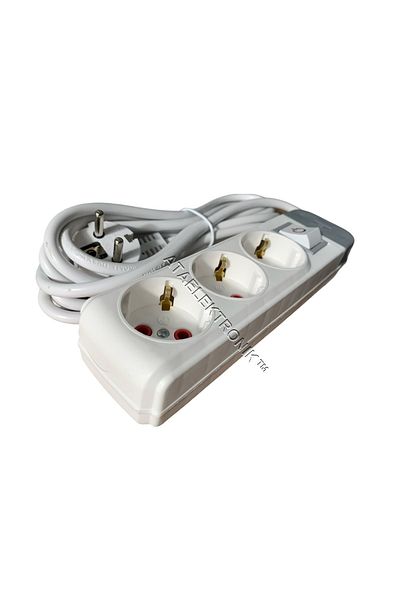 ATAELEKTRONİK 3 طريقة 3 منفذ الثلاثي 2 متر المجموعة المحلية زرر كابل كهربائي المقبس مع التبديل لسخان Kumtel
