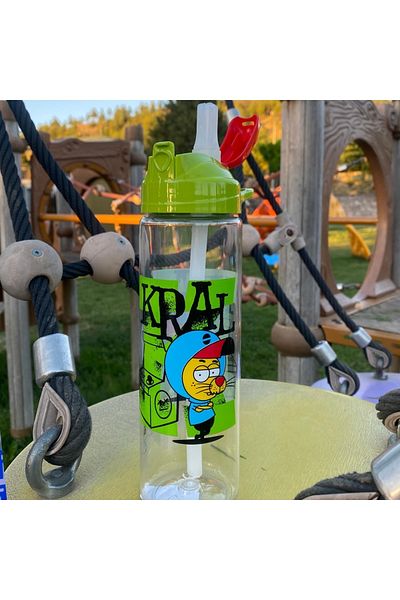 Gıpta Kral Şakir Fans Patterned-piped Tritan Water Bottle 630 Cc Green