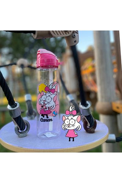 Gıpta King Şakir Fans Patterned-piped Tritan Water Bottle 630 Cc Pink