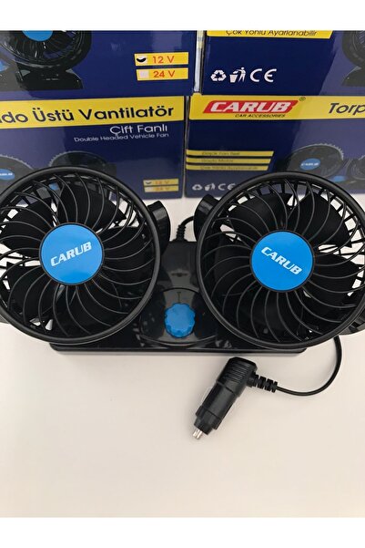carub car accessories Carub Oto Vantilatör Çift Fanlı Torpido Üstü 2 Kademeli...