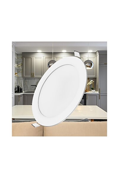 Viesteknoloji 18w Sıva Altı Led Panel Spot Yuvarlak - Sarı Işık - Alüminyum Kasa